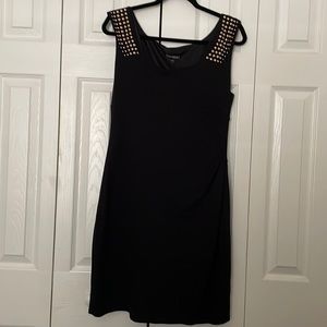 Express Black Dress with Rose Gold Studs